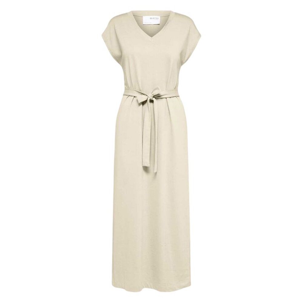 Selected Femme Womens/Ladies Belted V Neck Dress / Birch
